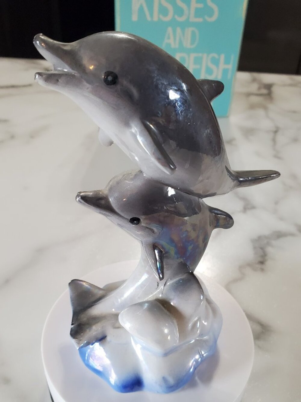 Iridescent Dolphins Figurine